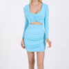 Sultry V-Neck Long Sleeve Bodycon Dress