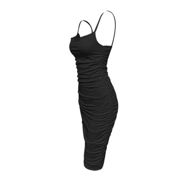 European  Ruched Backless Maxi Dress
