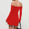 Off-Shoulder Long Sleeve Bodycon Dress