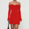 Off-Shoulder Long Sleeve Bodycon Dress